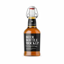 Clear Glass Beugle Bottle W Beer